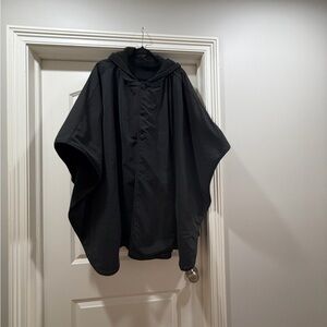 Men's Black Hooded Cape Coat